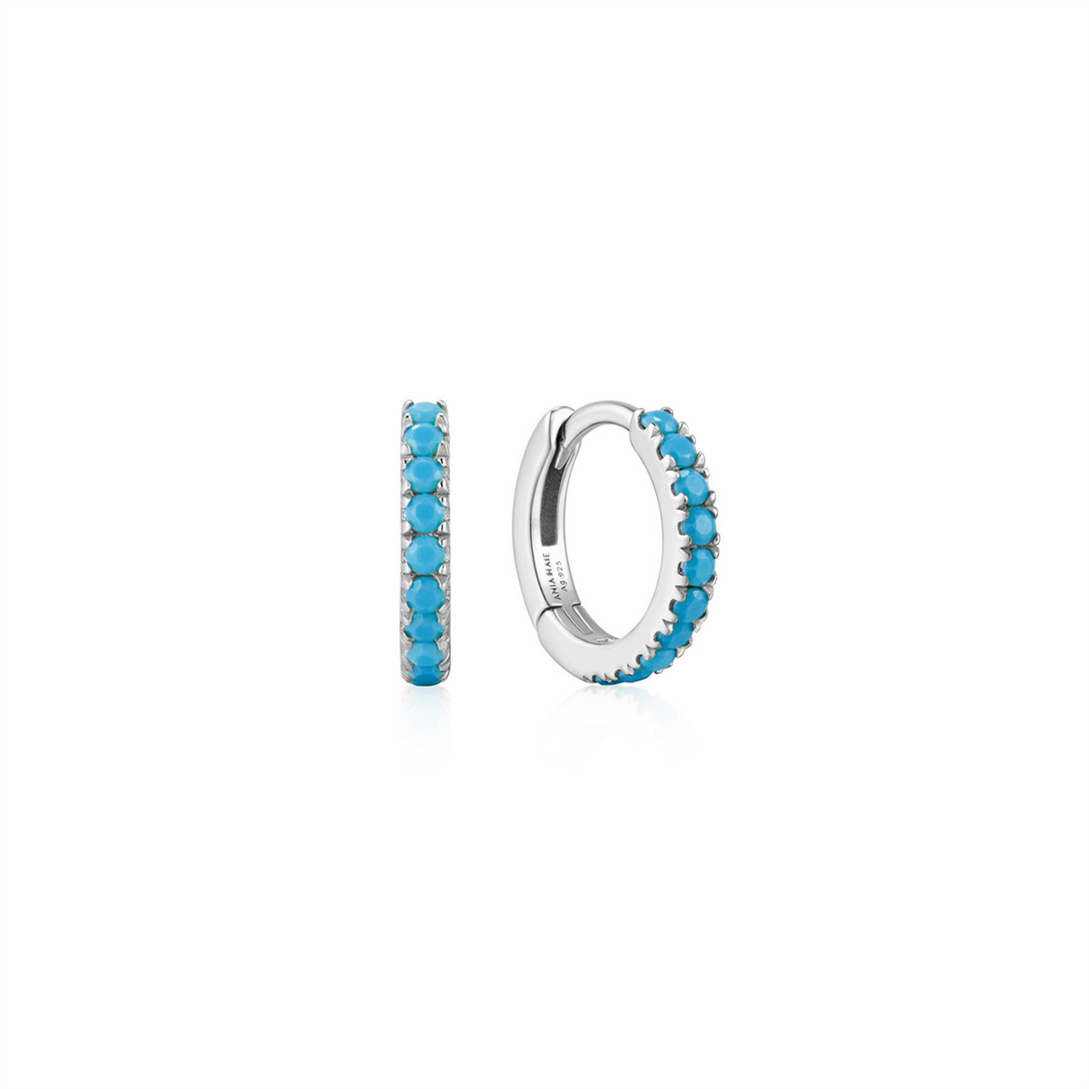 Ania Haie Gold Aqua Blue Row Huggie Hoop Earrings