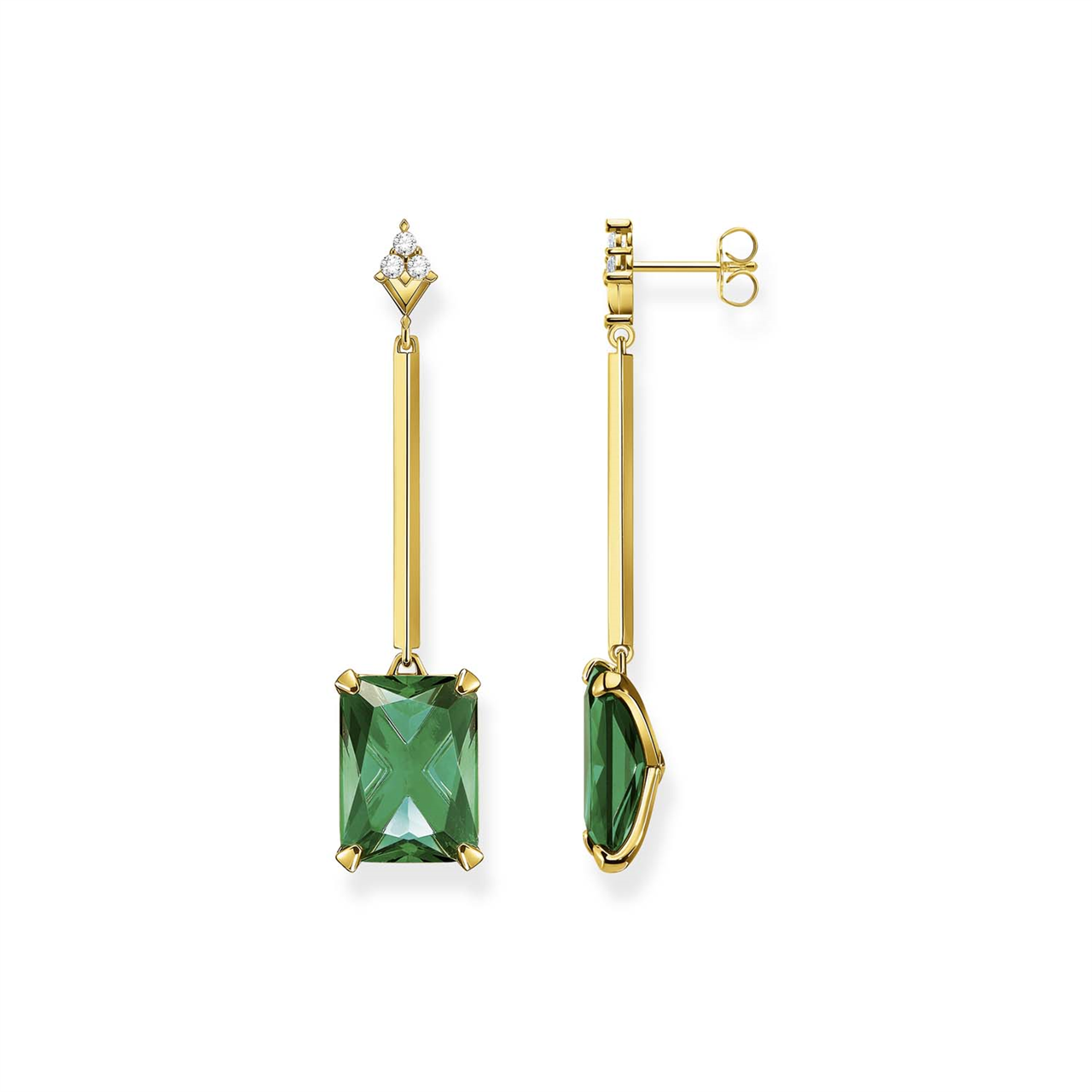 Thomas Sabo Green Magic Stone Drop Earrings