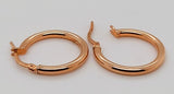 9 Carat Rose Gold Sterling Silver Filled Hoop Earrings