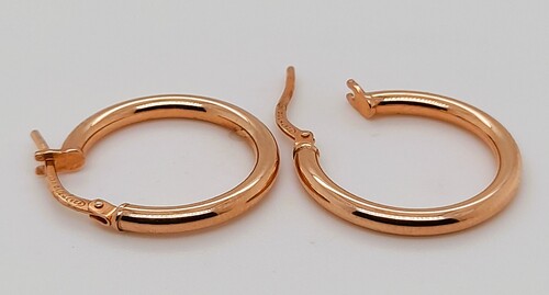 9 Carat Rose Gold Sterling Silver Filled Hoop Earrings