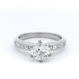 Shoulder Cut Diamond Ring Set in White Gold
