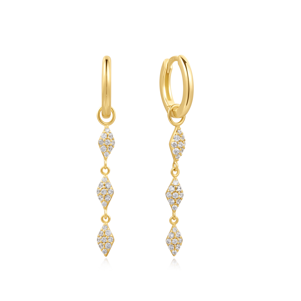 #4A DUSK SIL PAVE CZ DROP HUGGIES