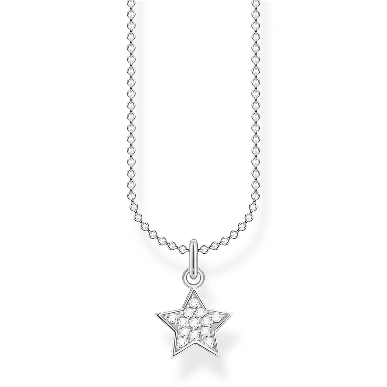 Thomas Sabo Cubic Zirconia Star Pave Necklace 38-45cm
