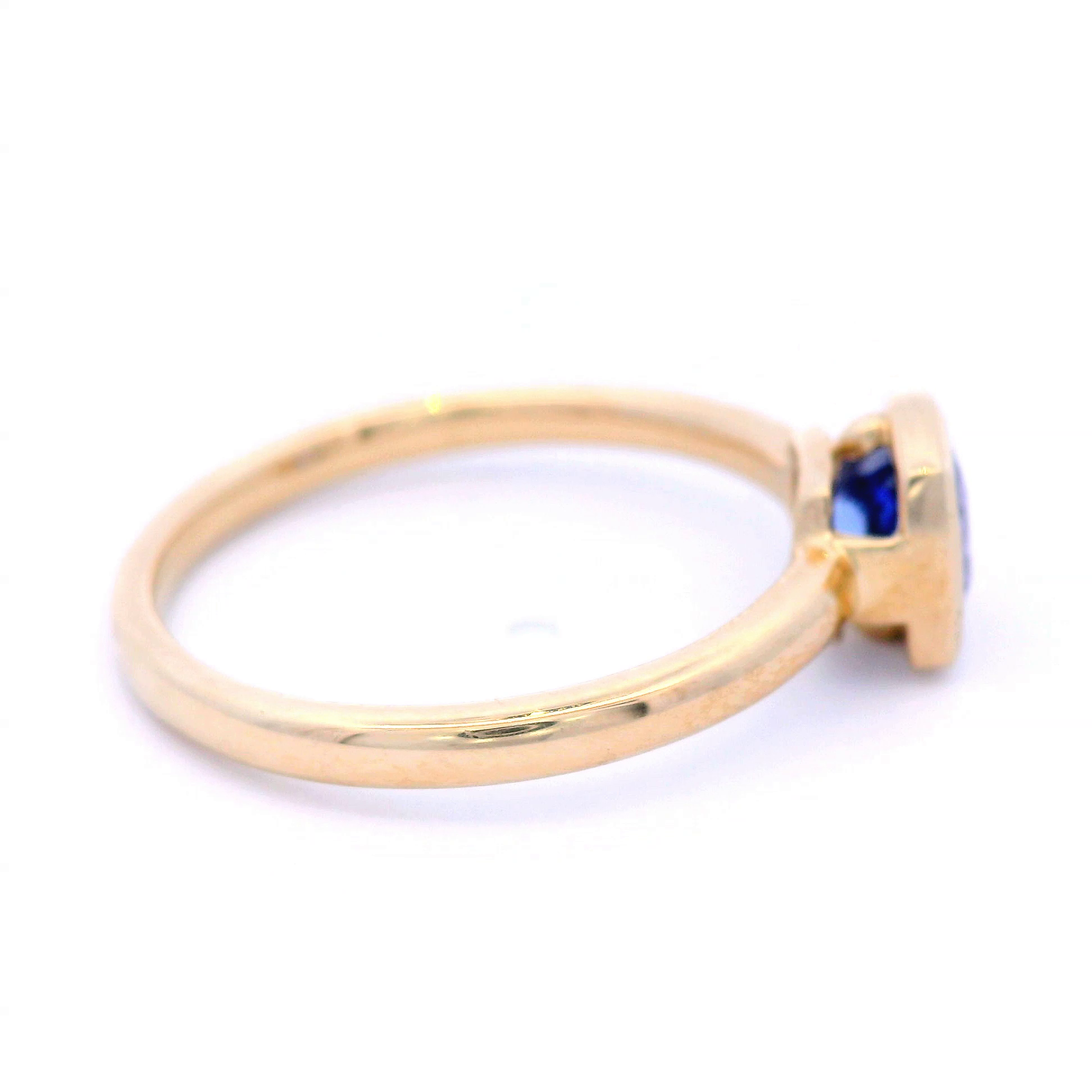 Tanzanite Cusion Coloured Stone Ring in 9ct Yellow Gold