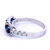 Triple Sapphire Stone Dress Ring in White Gold