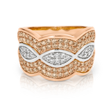 Dreamtime 9ct Rose Gold & White Gold Diamond Carcola Ring