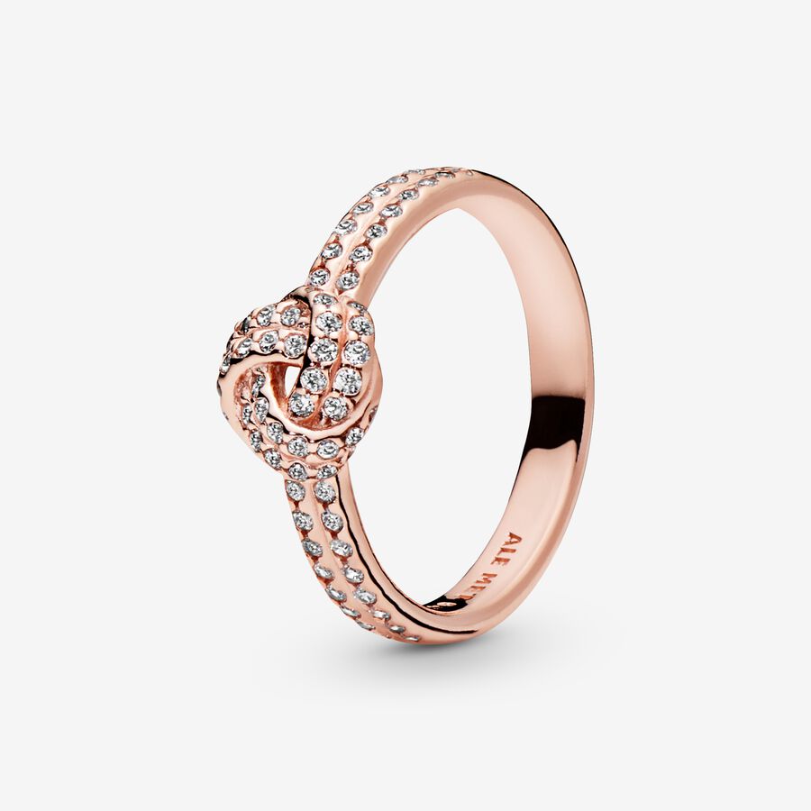 PANDORA Rose love knot ring with clear cubic zirconia - 54