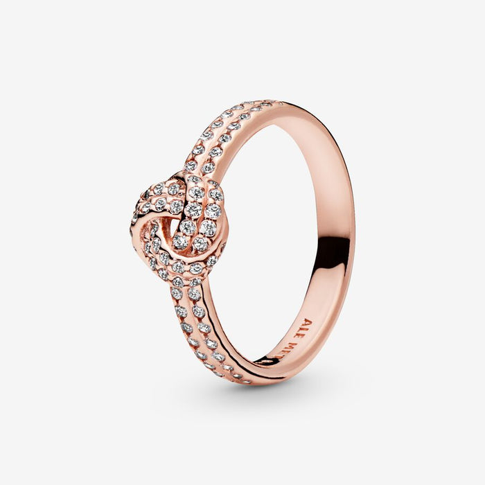 PANDORA Rose love knot ring with clear cubic zirconia - 54