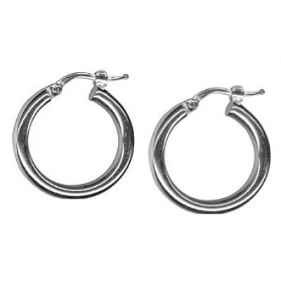 Thick Small Sterling Silver Hoops 15Mm