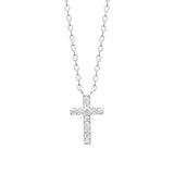 Sterling Silver Cross Necklet with Cubic Zirconia