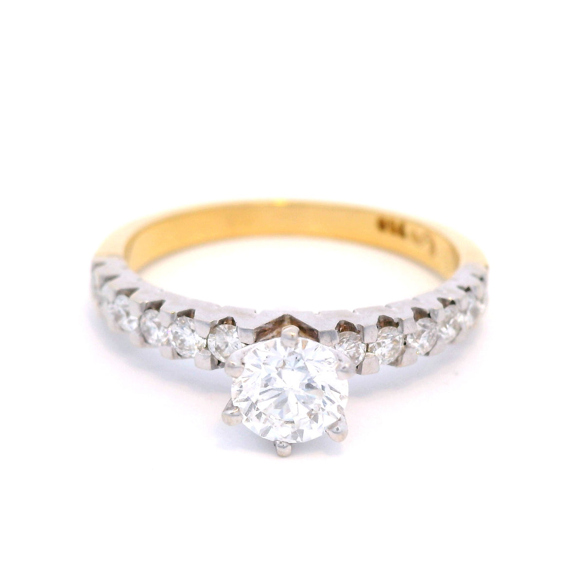 Diamond Ring Set in a Two Tone Yellow and White Gold Ring