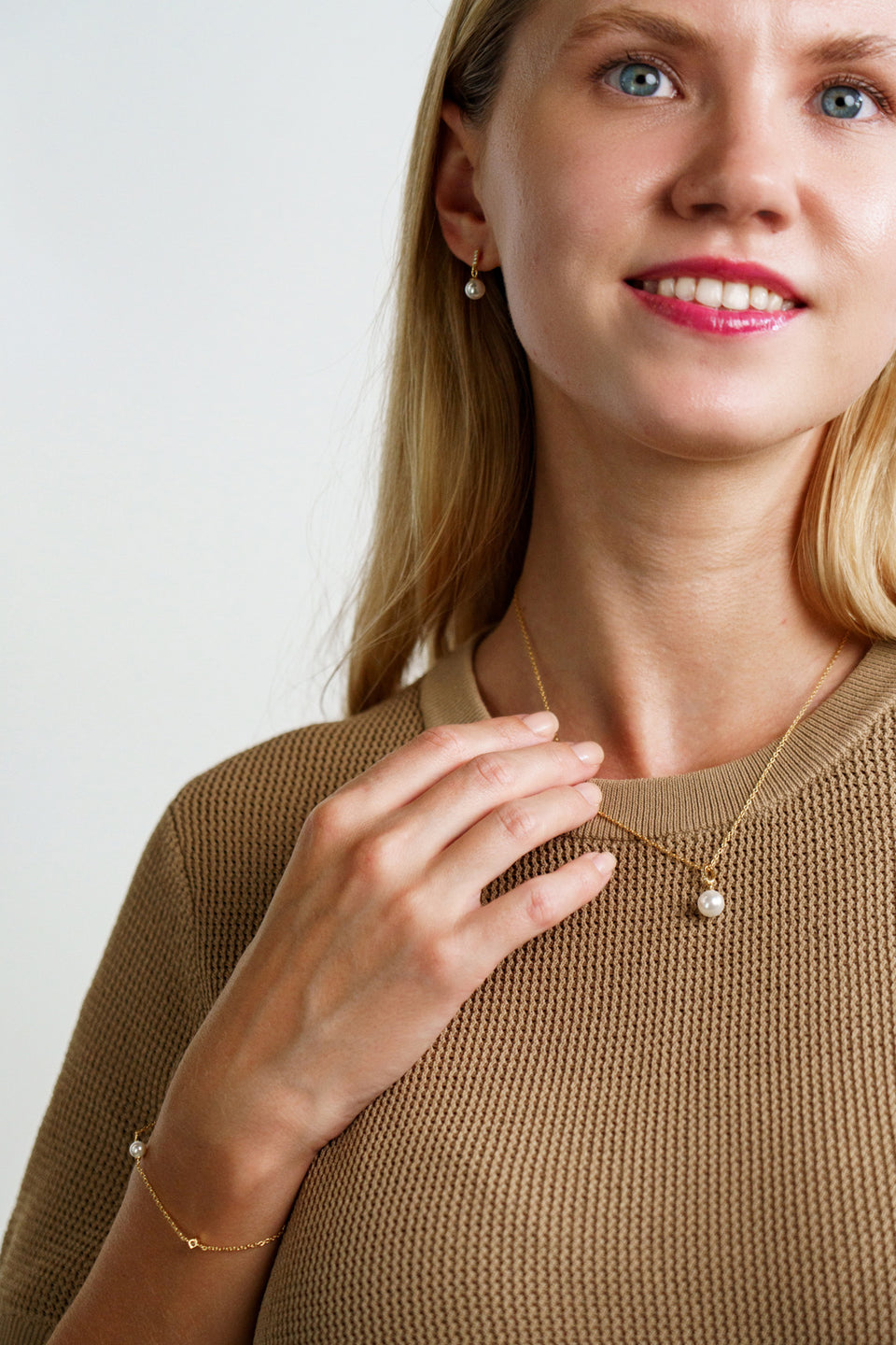 Georgini Adagio Touch Of Sparkle Pearl Necklace Silver