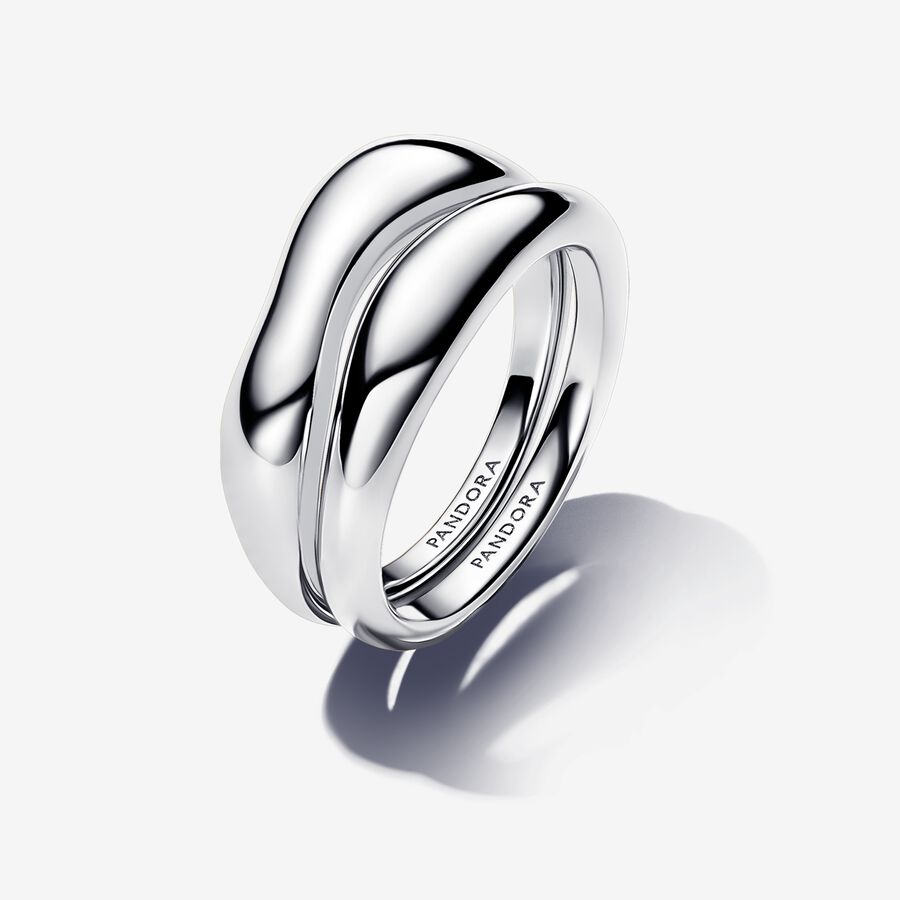 Pandora Organically Shaped Stacking Rings