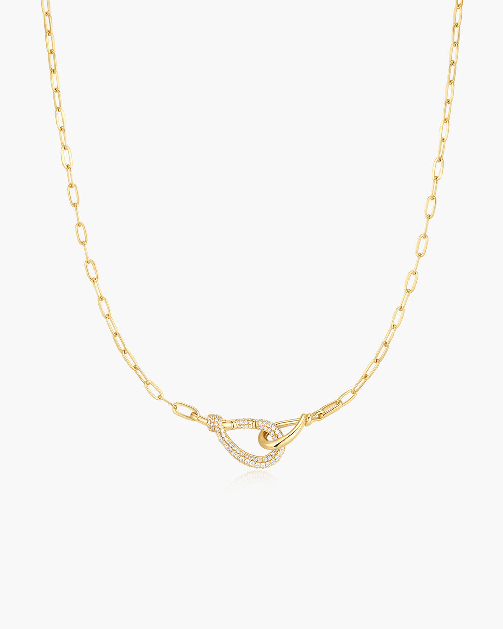 Ania Haie Gold Interlocked Pavé & Polished Knot Necklace