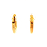 Round Huggie Earrings in Yellow Gold