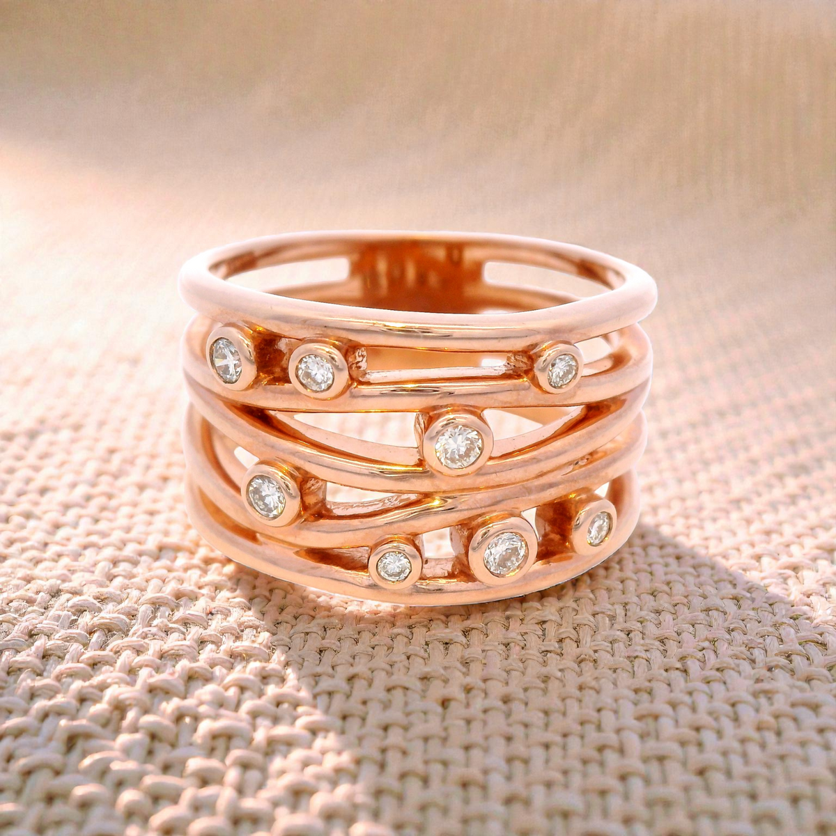 Diamond Set Dress Ring in 9ct Rose Gold