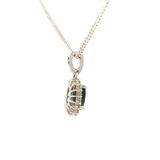 Blue Sapphire and Diamond Pendant in White Gold
