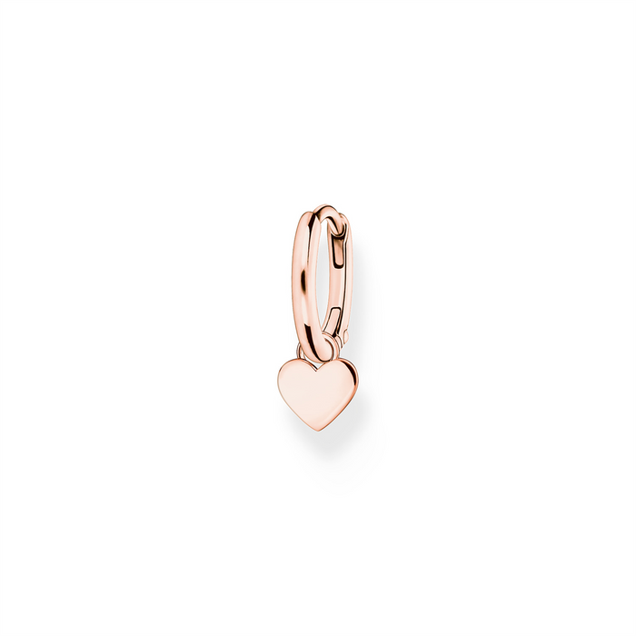 Thomas Sabo Rose Gold Single Hoop Earring With Heart Pendant