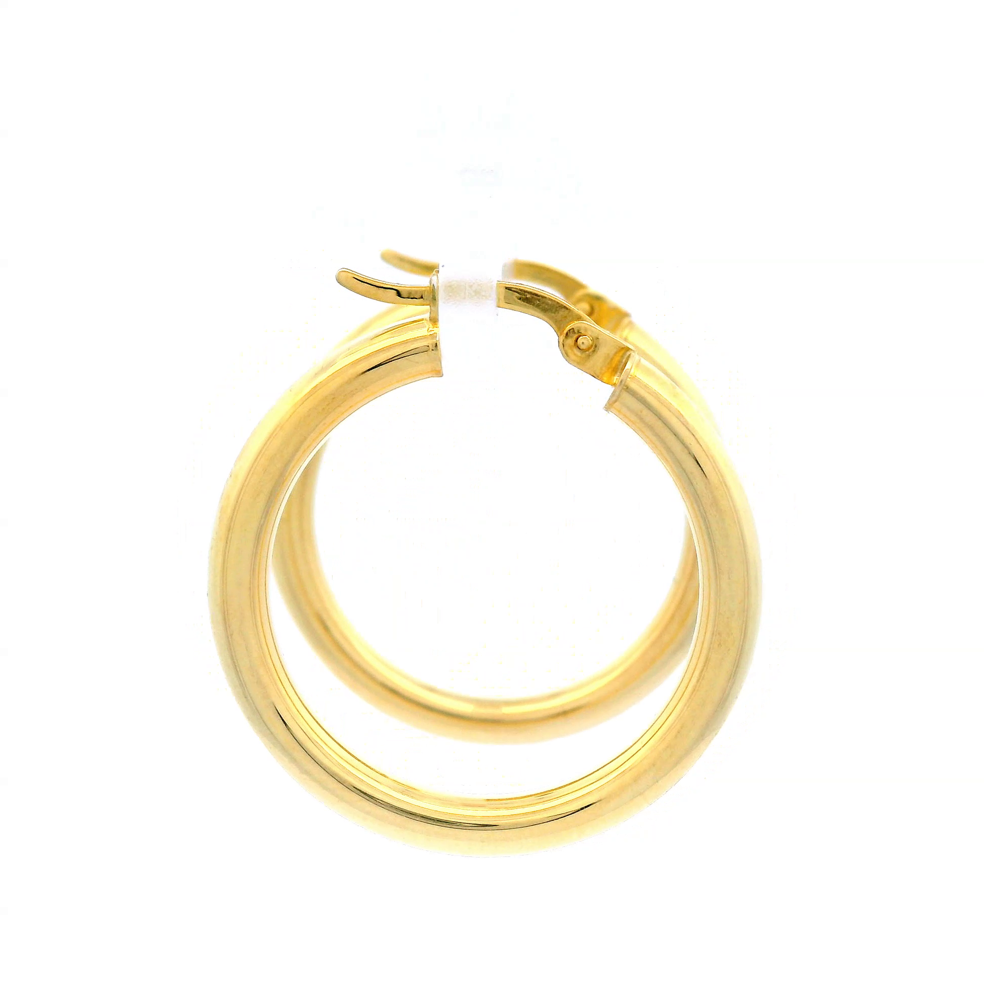 20mm Plain Hoop Earrings in Yellow Gold