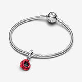Pandora Red Flower Dangle Charm