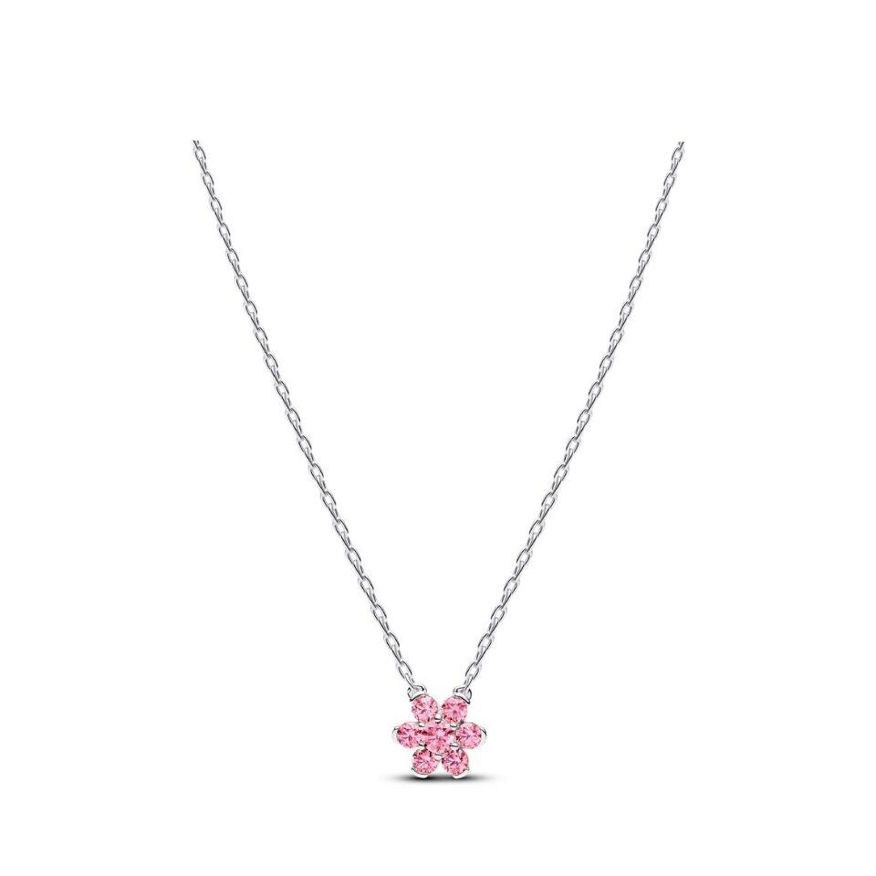 Pandora Sparkling Pink Flower Pendant Necklace
