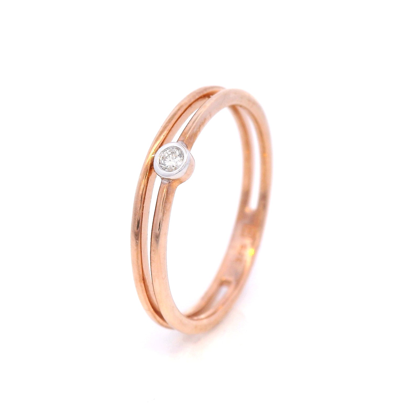 Round Diamond Ring in 9 Carat Rose Gold