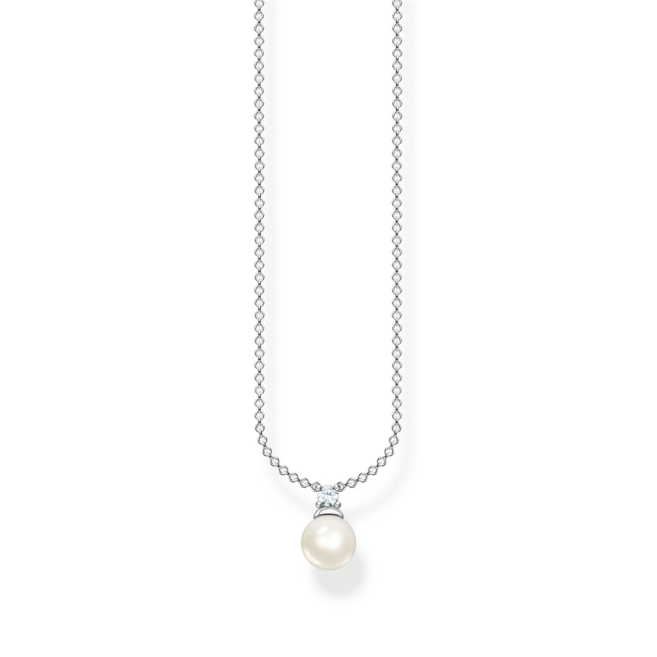 Thomas Sabo Sterling Silver Pearl & Cubic Zirconia Necklet