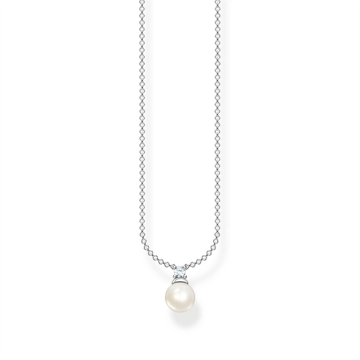 Thomas Sabo Sterling Silver Pearl & Cubic Zirconia Necklet