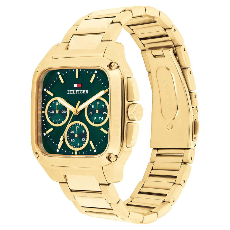 Tommy Hilfiger Gold Steel Green Dial Multi-function Men's Watch