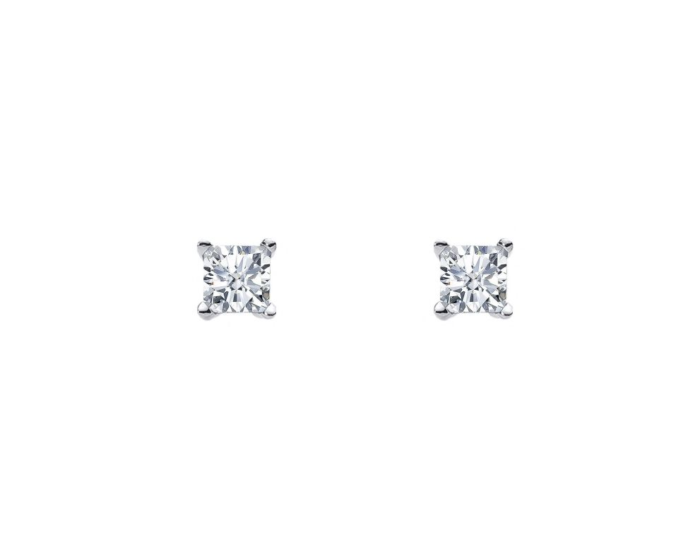 Ellani Sterling Silver 4mm Princess Claw Studs