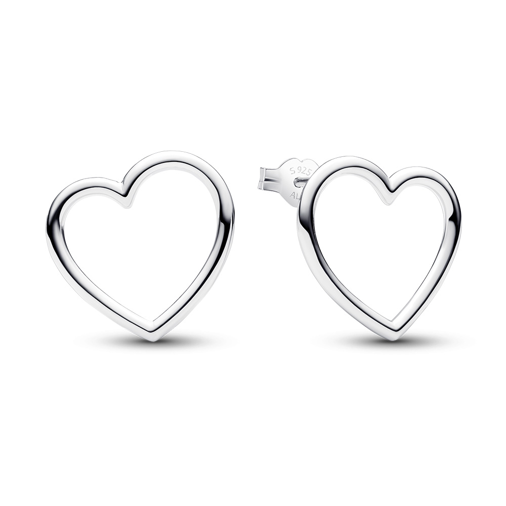 Front-facing Heart Stud Earrings