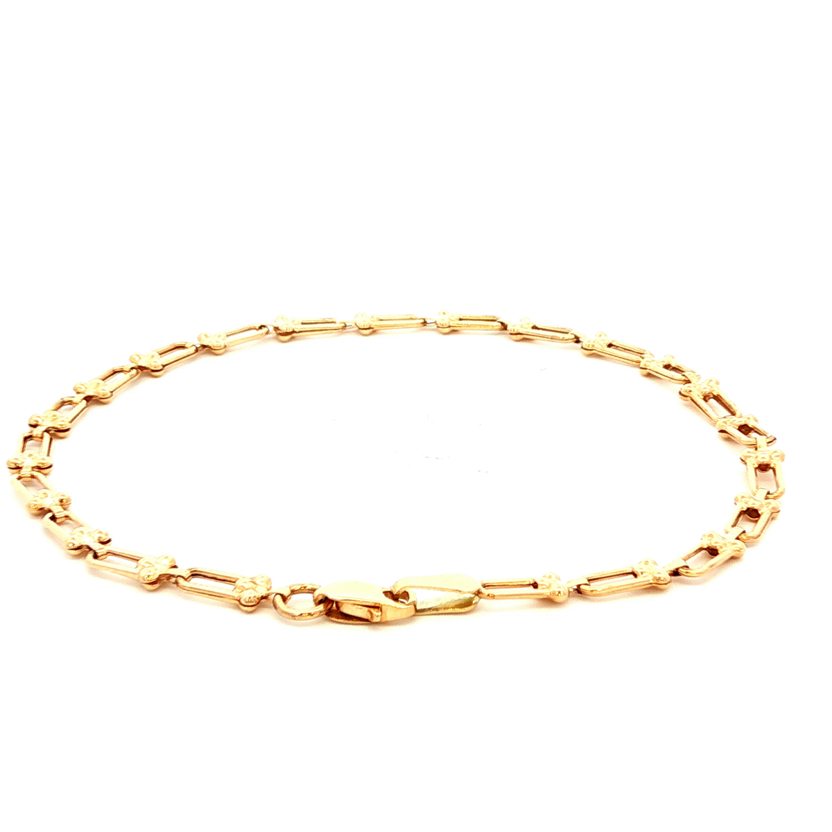 Lock Style Link Bracelet in Yellow Gold