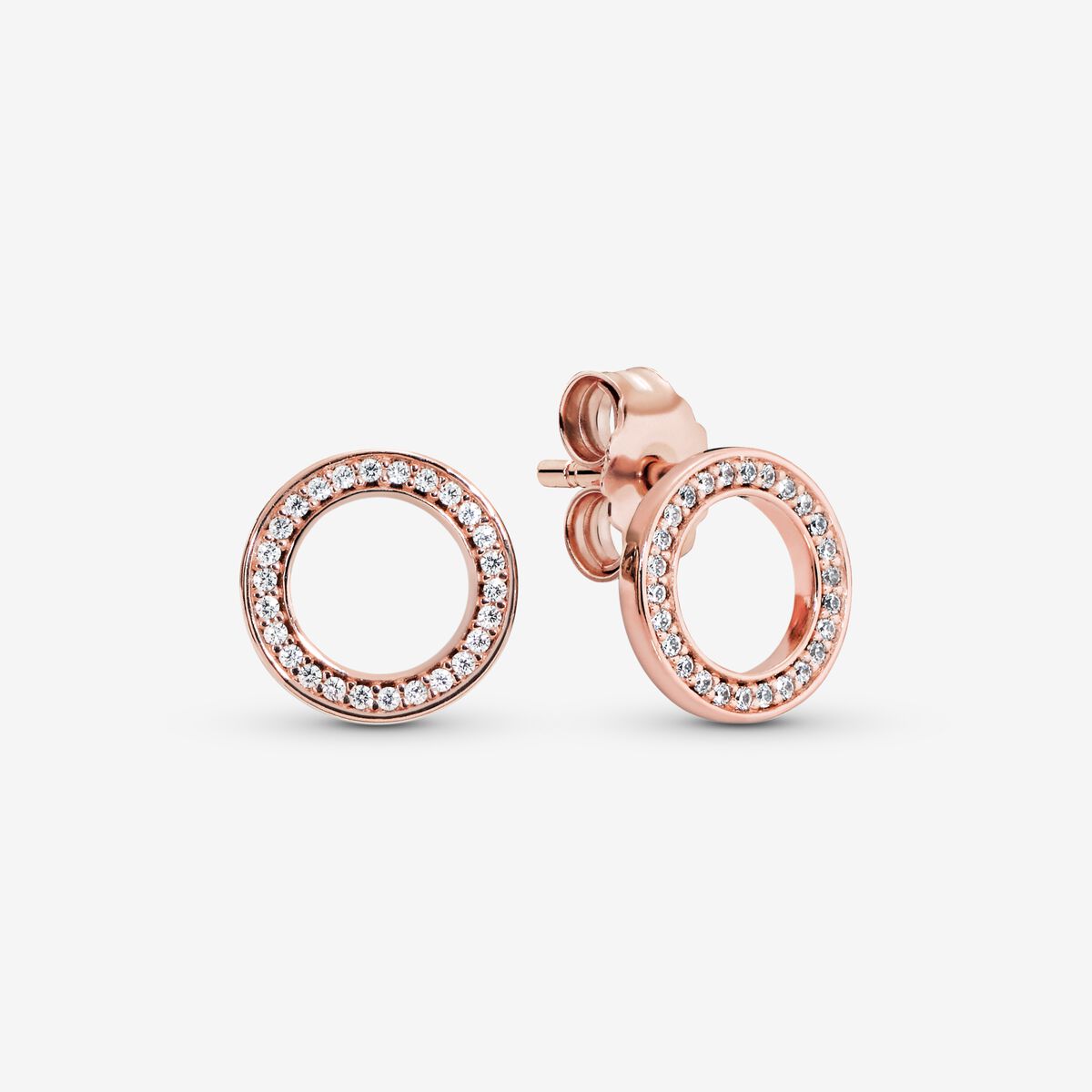 PANDORA Rose Forever PANDORA Earring Studs w Clear CZ