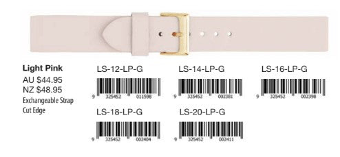Leather Strap Light Pink Watchband 20MM