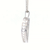 Natural Pink and White Diamond Set in an Open Heart Pendant