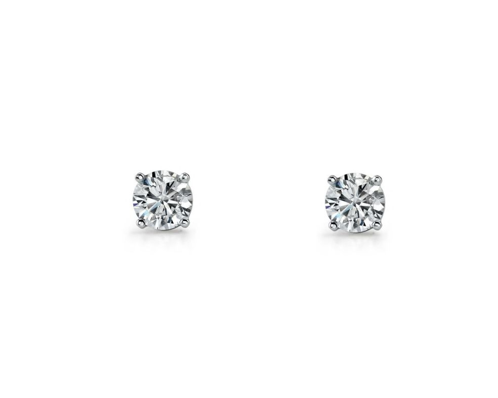 Ellani Sterling Silver 5mm Round Claw Set Studs