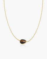 Ania Haie Gold Bezel Tiger’s Eye Organic Dome Pebble Necklace