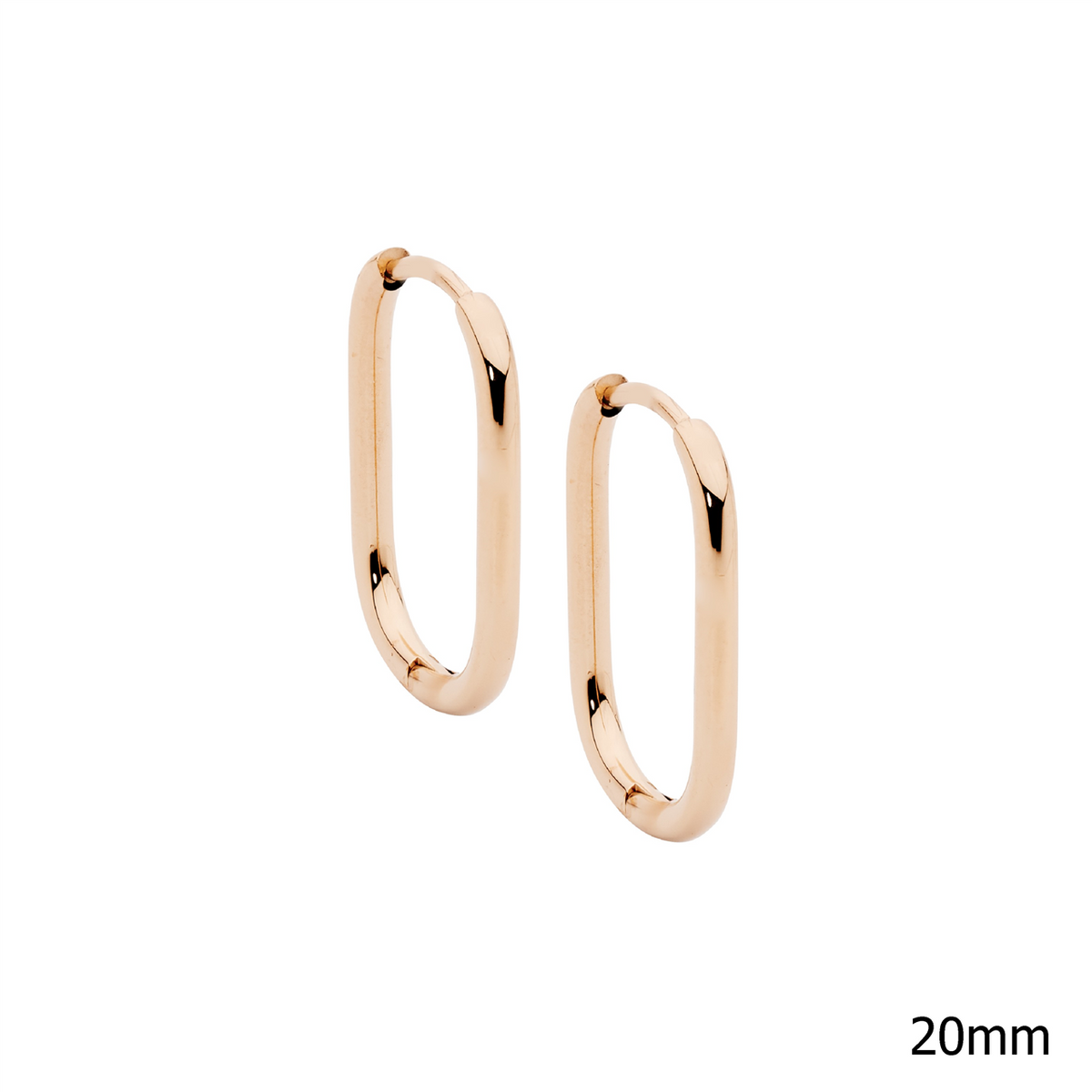 Ellani Sleek Stainless Steel Oval Hoop Earrings