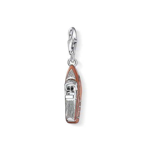 Thomas Sabo Silver Brown Enamel Boat Charm