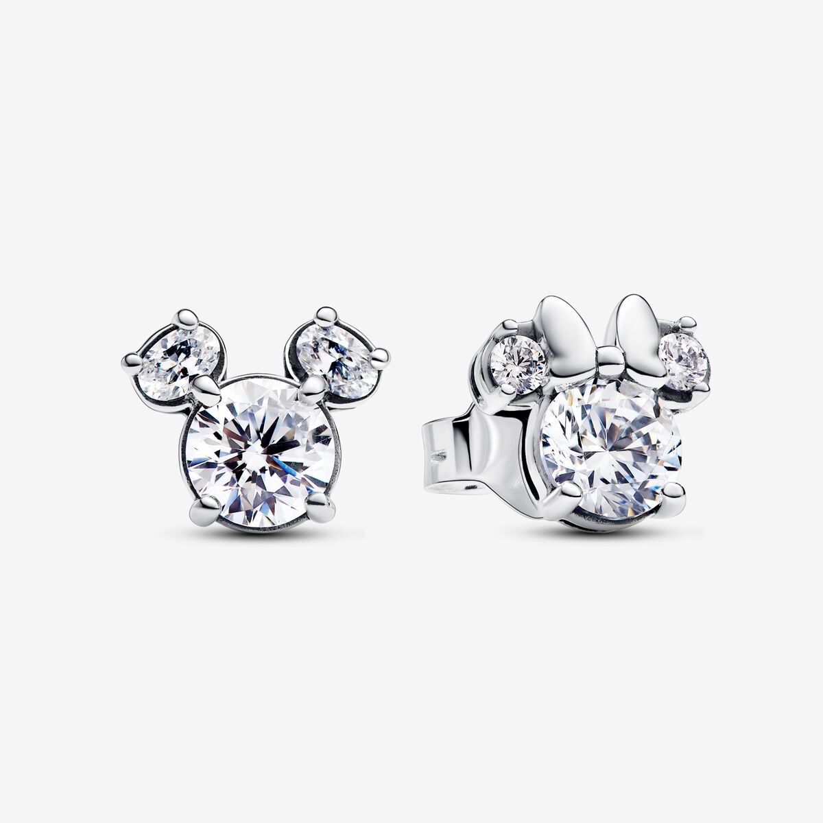 Disney Mickey Mouse &amp; Minnie Mouse Sparkling Stud Earrings