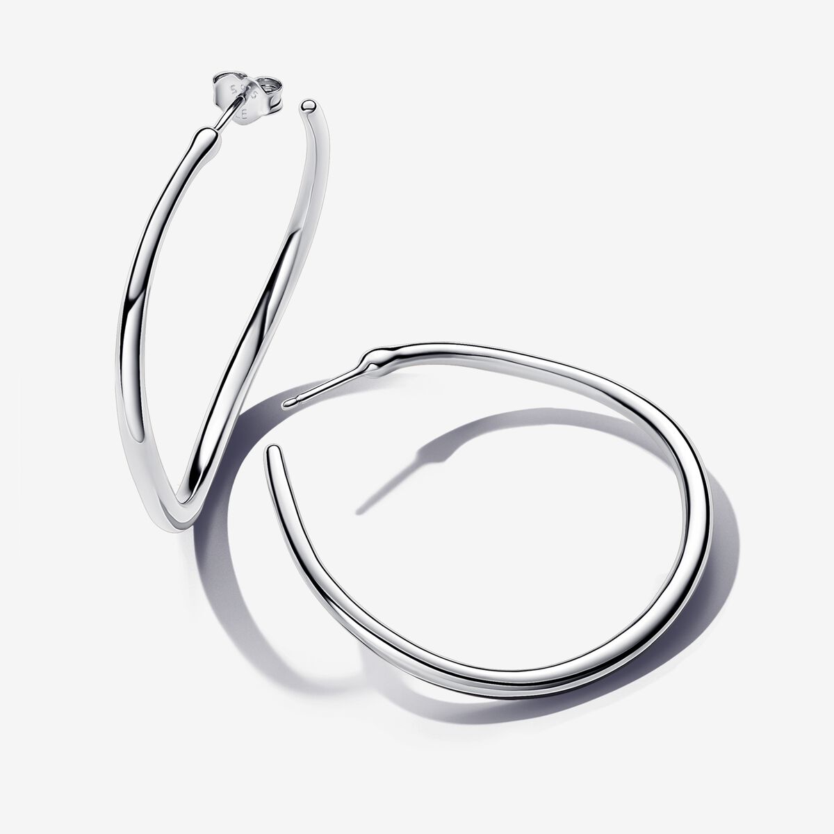 Organically Shaped 42 mm Open Hoop Earrings