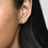 Classic Elegance Silver Earring Studs w Clear CZ