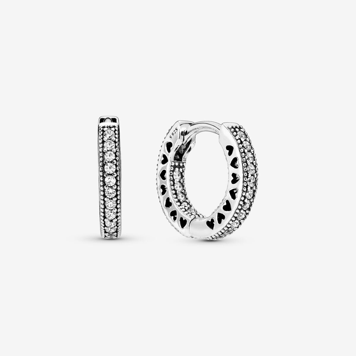 Hearts of PANDORA Small Hoops w CZ