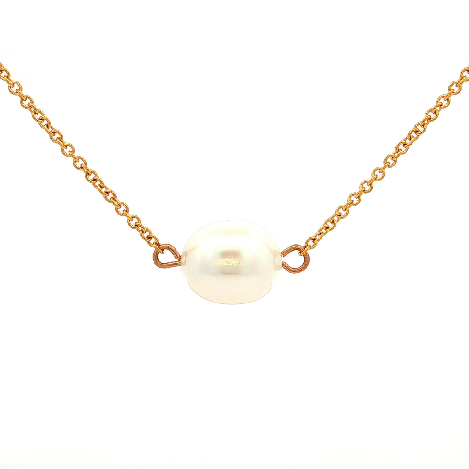 Freshwater Pearl Necklet in Yellow Gold