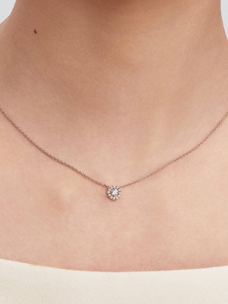 Pandora Round Pavé Halo Pendant Necklace