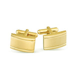 Fashion gold matte cufflinks with polished edges