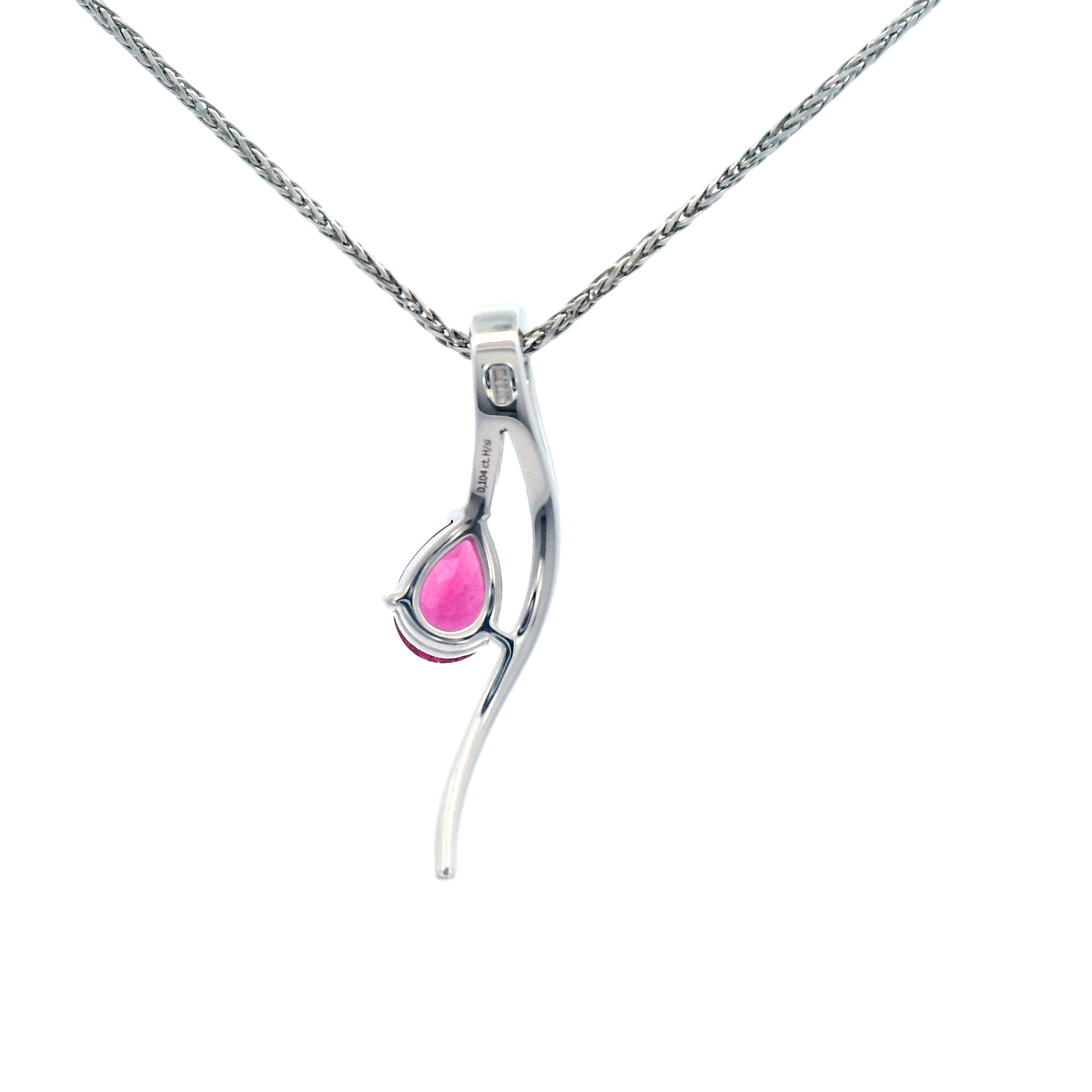 Pink Tourmaline Pendant Set in White Gold