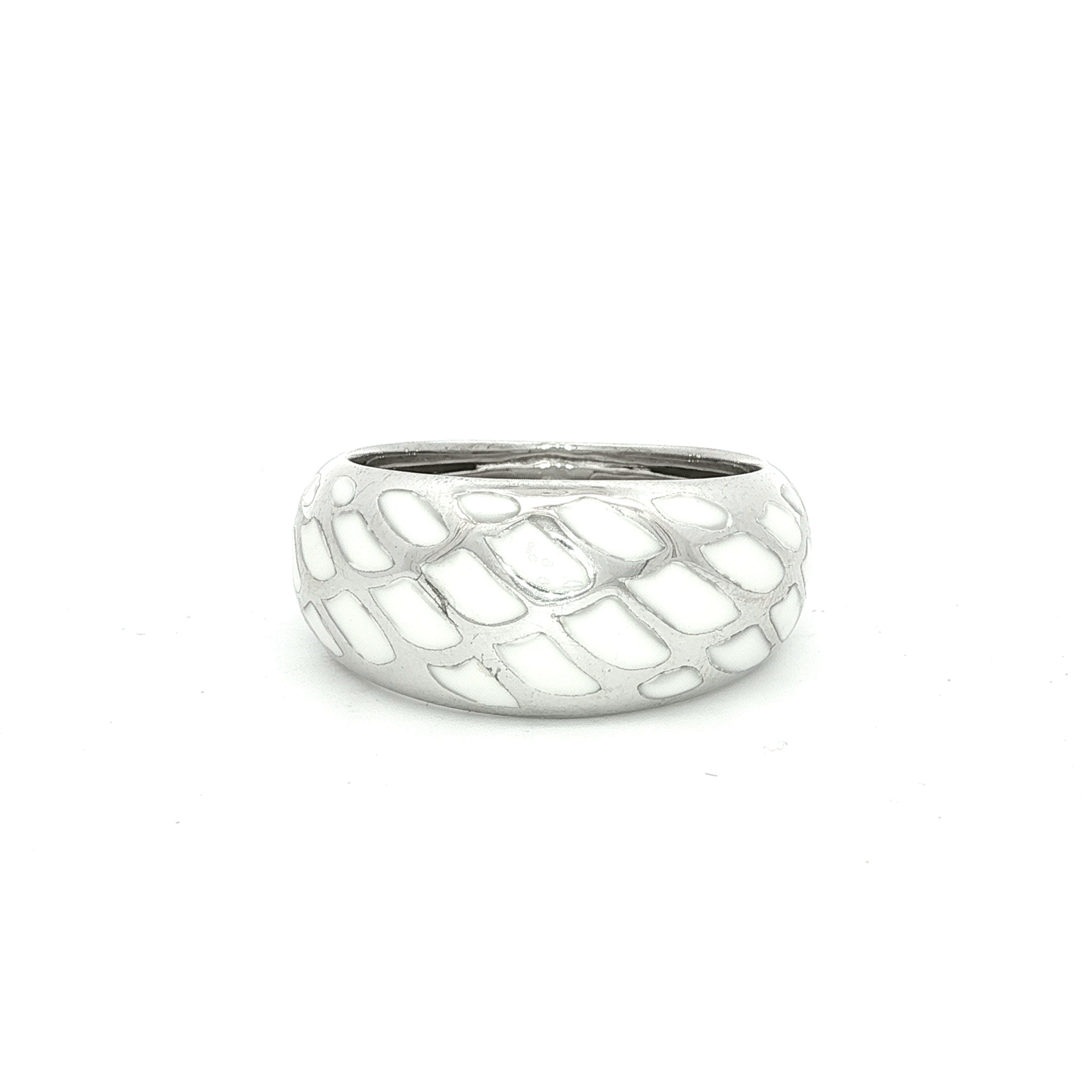 Engelsrufer Silver White Enamel Wing Ring