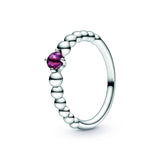 July Passionate Red Silver Ring with Man-Made Red Crystal