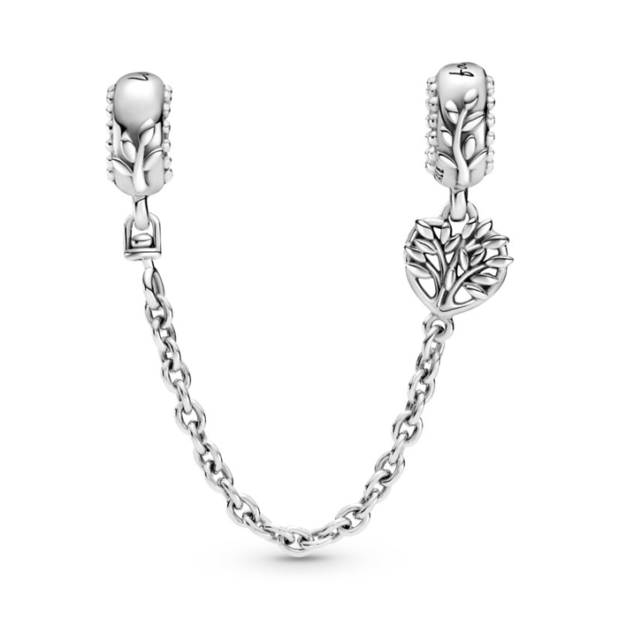 Family tree sterling silver safety chain